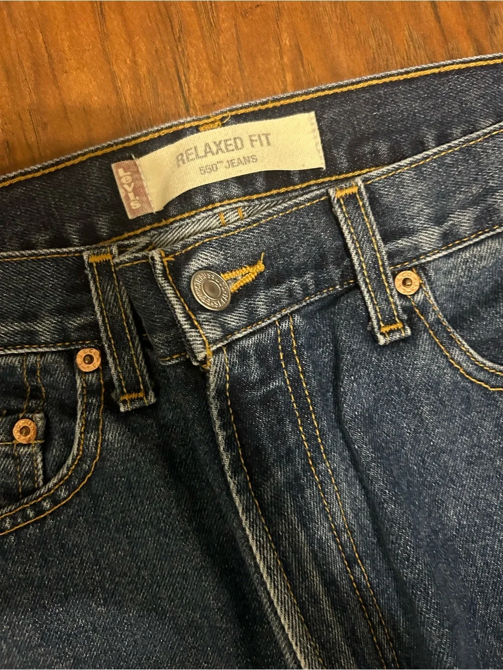 Levi's 550 Relaxed Fit Straight Leg Men's Jeans Dark Blue Denim Made in the USA